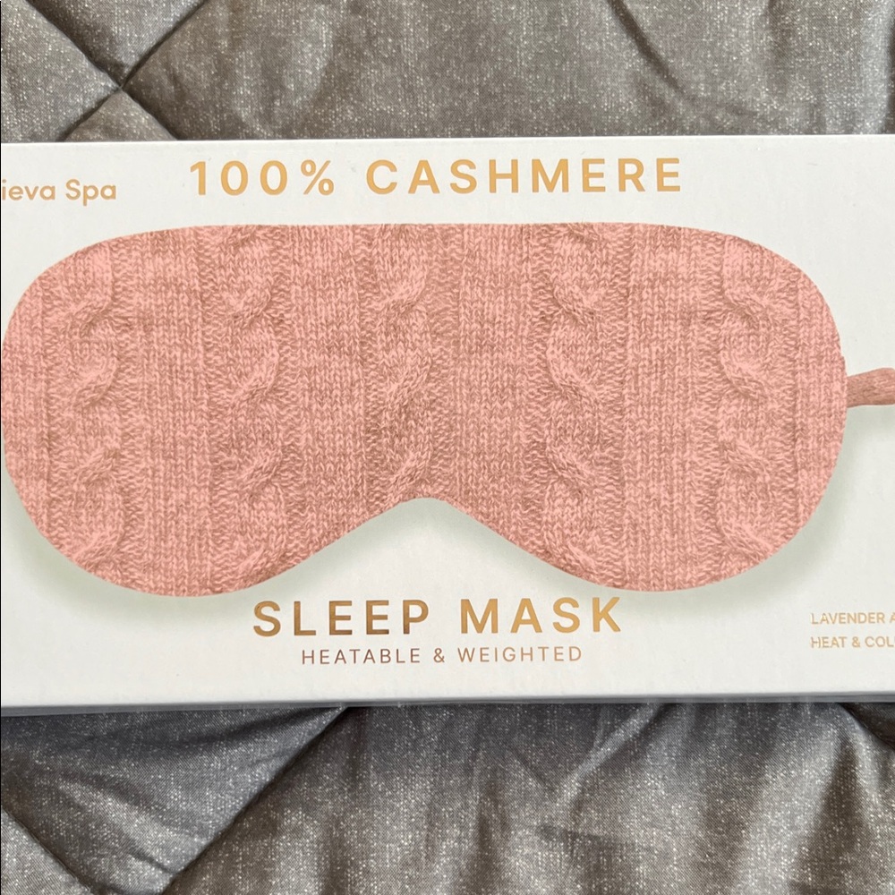 Pink Cashmere Cable Knit Sleep Mask - Heatable & Weighted